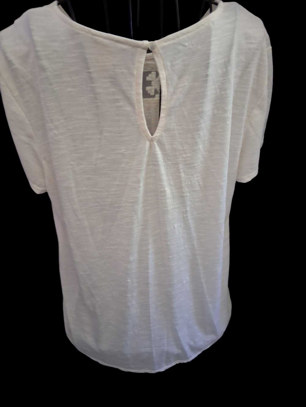 Mossimo Supply Co. White Lace Yoke Short Sleeve Blouse - Picture 5 of 6
